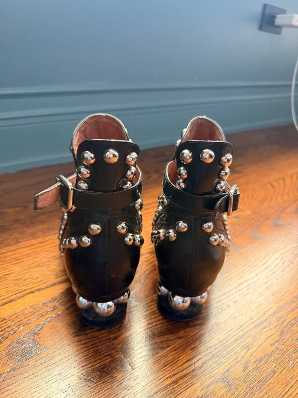 Jeffrey Campbell Rylance Black Leather Studded Ankle Booties - Picture 3 of 5